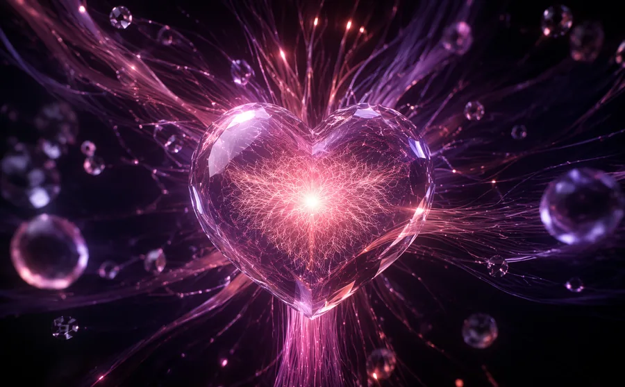 The Darlink AI vision — a glowing AI heart connecting people and companions